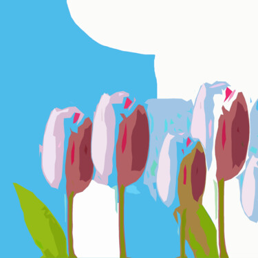 Digitale Kunst mit dem Titel "Tulpen aus Amsterdam" von Jürg Strässle, Original-Kunstwerk, 2D digitale Arbeit