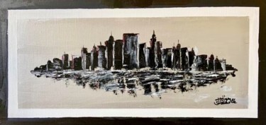 Pintura intitulada "Manhattan Entre chi…" por Jurgen Jabouille, Obras de arte originais, Óleo