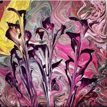 Malerei mit dem Titel "Fleurs des profonde…" von Jurgen Jabouille, Original-Kunstwerk, Acryl