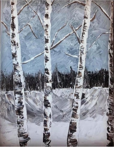 Peinture intitulée "Scènes d hivers" par Jurgen Jabouille, Œuvre d'art originale, Acrylique