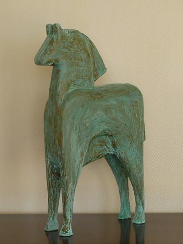 Scultura intitolato "cheval patiné" da Jurgen Liedel, Opera d'arte originale, Media misti