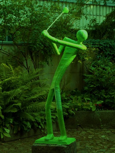 Sculpture titled "urgolfer" by Jurgen Liedel, Original Artwork, Mixed Media