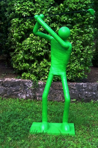 Sculpture titled "Golfer Grasse/FR" by Jurgen Liedel, Original Artwork, Mixed Media