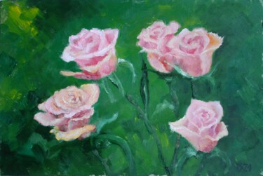 Painting titled "roses 3" by Juri Semjonov, Original Artwork, Oil