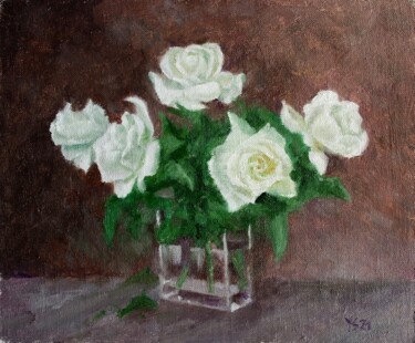 Malarstwo zatytułowany „roses 5” autorstwa Juri Semjonov, Oryginalna praca, Olej