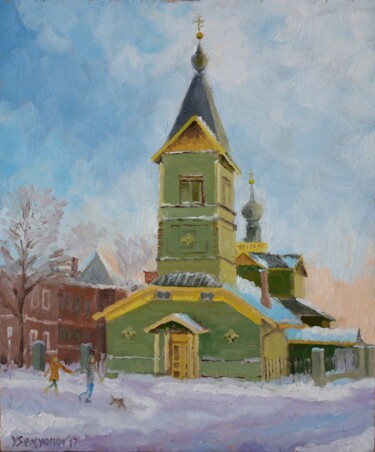 Malerei mit dem Titel "Winter Tallinn, Ort…" von Juri Semjonov, Original-Kunstwerk, Öl