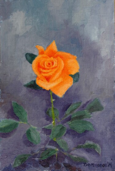 Картина под названием "Summer Garden Roses…" - Juri Semjonov, Подлинное произведение искусства, Масло