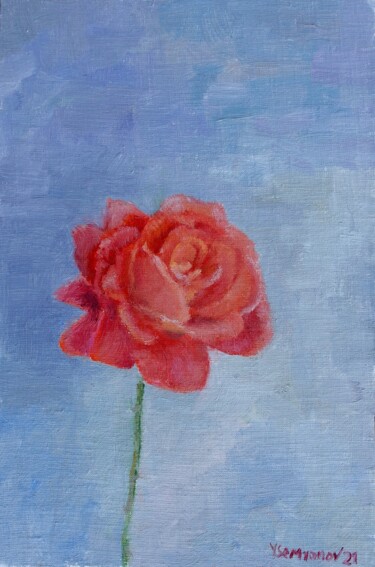 Painting titled "Summer Garden Roses…" by Juri Semjonov, Original Artwork, Oil