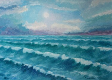 Картина под названием "Sea Stories Fresh W…" - Juri Semjonov, Подлинное произведение искусства, Масло Установлен на Деревянн…