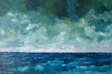 Malerei mit dem Titel "Fresh Wind Seascape" von Juri Semjonov, Original-Kunstwerk, Öl Auf Keilrahmen aus Holz montiert