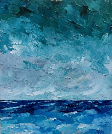 Картина под названием "Stormy Seascape" - Juri Semjonov, Подлинное произведение искусства, Масло