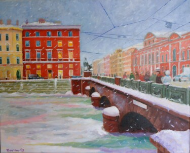 Pintura intitulada "St Petersburg, Anic…" por Juri Semjonov, Obras de arte originais, Óleo Montado em Armação em madeira