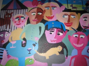 Malerei mit dem Titel "Circus  people" von Detlev Jurkuhn, Original-Kunstwerk, Öl