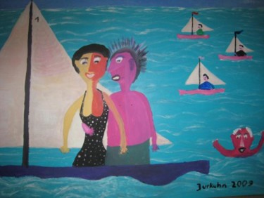 Malerei mit dem Titel "Sailing" von Detlev Jurkuhn, Original-Kunstwerk, Öl