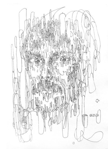 Рисунок под названием "Self-portrait. Man…" - Kalashnikov Jury, Подлинное произведение искусства, Другой
