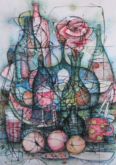 Рисунок под названием "Rose and peaches." - Kalashnikov Jury, Подлинное произведение искусства, Другой