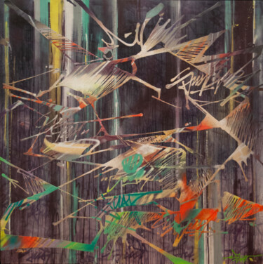 Картина под названием "J-Fonk" - Just, Подлинное произведение искусства, Акрил Установлен на Деревянная рама для носилок