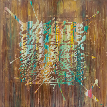 Peinture intitulée "Ethiquetage" par Just, Œuvre d'art originale, Bombe aérosol Monté sur Châssis en bois