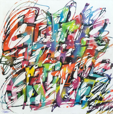 Peinture intitulée "Graffiti is the voi…" par Just, Œuvre d'art originale, Bombe aérosol Monté sur Châssis en bois