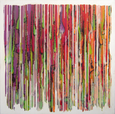 Peinture intitulée "Acid rain" par Just, Œuvre d'art originale, Bombe aérosol Monté sur Châssis en bois