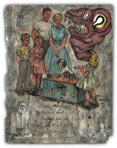 Картина под названием "MOTHER MOTHER" - Justin Aerni, Подлинное произведение искусства