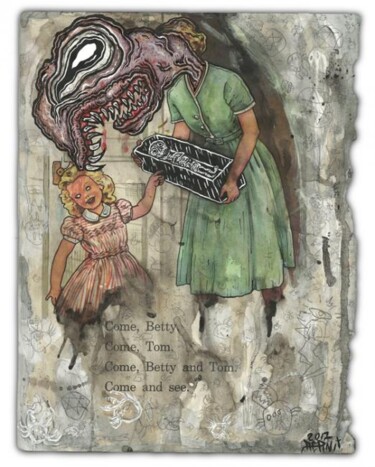 Peinture intitulée "Mother's Box" par Justin Aerni, Œuvre d'art originale
