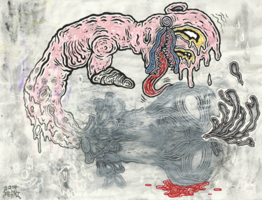 Peinture intitulée "LICK POP EXPLOSION" par Justin Aerni, Œuvre d'art originale, Huile