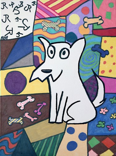 Painting titled "dogtess I" by Justin Russell, Original Artwork, Other