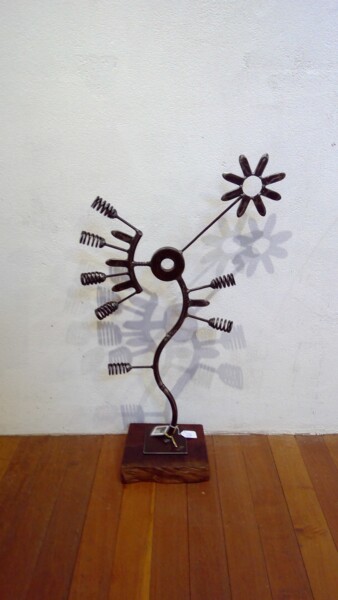 Sculpture titled "Feel The Frequency" by Justin Webb, Original Artwork, Metals