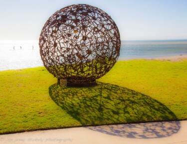 Skulptur mit dem Titel "Industrial Planet" von Justin Webb, Original-Kunstwerk, Metalle