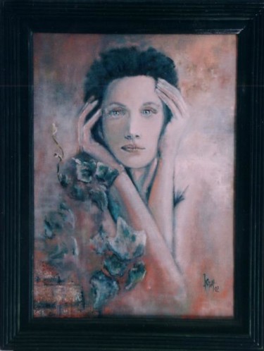 Painting titled "Girl with Ivy (Devo…" by Justin Aleksandar Ristic, Original Artwork