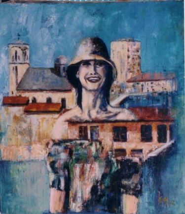 Painting titled "Girl from Foca (Foc…" by Justin Aleksandar Ristic, Original Artwork