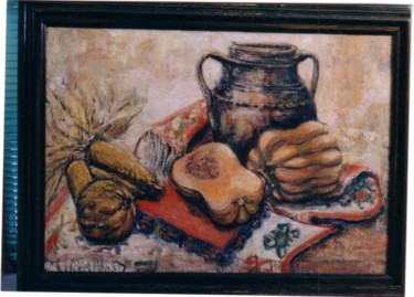 Painting titled "Still life on Carpe…" by Justin Aleksandar Ristic, Original Artwork