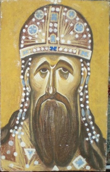 Painting titled "Saint king Milutin…" by Justin Aleksandar Ristic, Original Artwork
