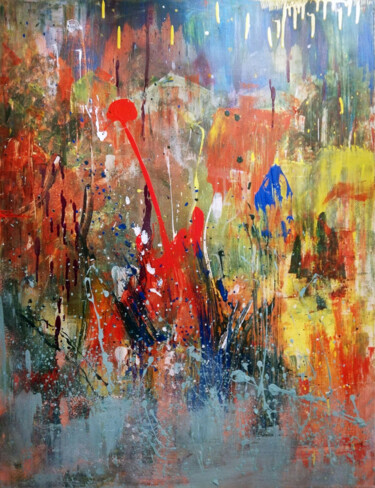 Bowie Painting titled "Bowie" by Justinas Čapskis, Original Art, Acrylic