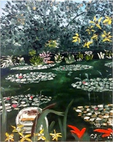 Peinture intitulée "Giverny" par Justine De Meerschman, Œuvre d'art originale, Huile