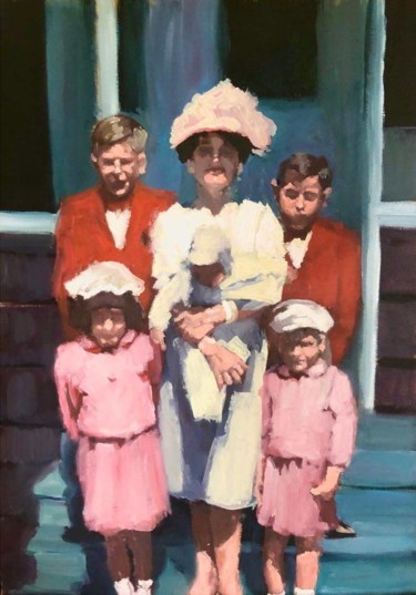 Painting titled "FamilyPortait II -…" by Justine Lemaire, Original Artwork, Oil