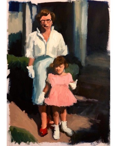 Painting titled "FamilyPortaitStudy…" by Justine Lemaire, Original Artwork, Oil