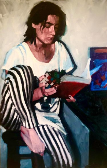 Painting titled "Morning routine and…" by Justine Lemaire, Original Artwork, Oil