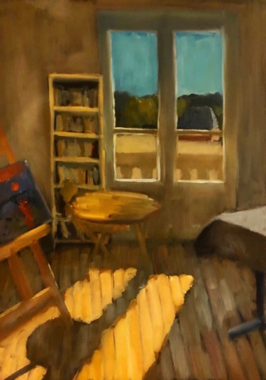 Painting titled "Interior I" by Justine Lemaire, Original Artwork, Oil