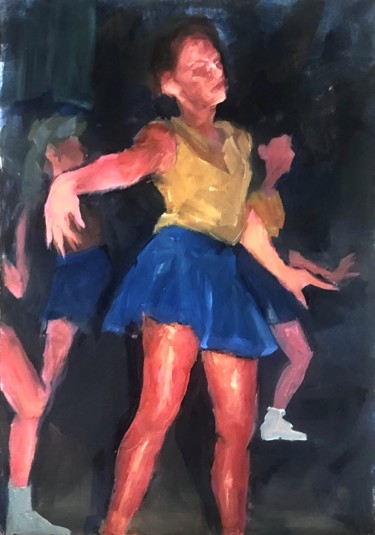 Pittura intitolato "Girls" da Justine Lemaire, Opera d'arte originale, Olio Montato su Pannello di legno