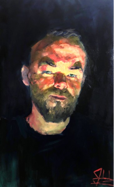 Head II Peinture intitulée "Head II" par Justine Lemaire, Œuvre d'art originale, Huile Monté sur Châssis
