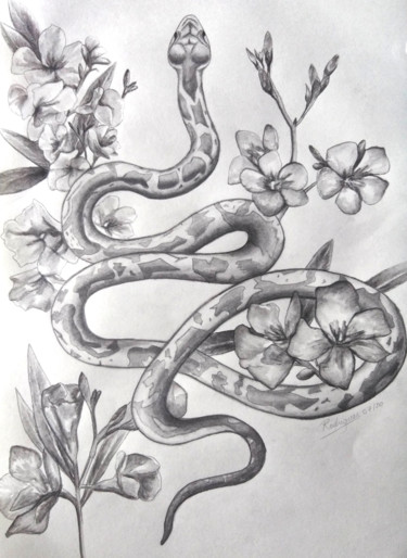 Drawing titled "Toxique" by Justine Rodriguez, Original Artwork, Pencil