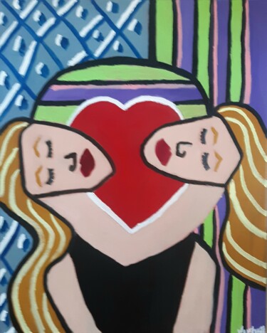 Картина под названием "Loves duality" - Justin Myers, Подлинное произведение искусства, Масло