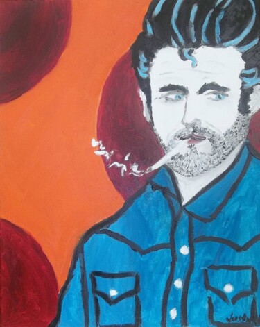 Schilderij getiteld "rockabilly" door Justin Myers, Origineel Kunstwerk, Olie