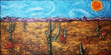 Painting titled "American desert" by Justin Myers, Original Artwork, Oil