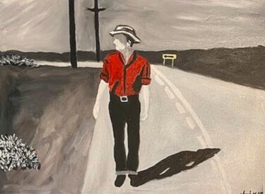 Painting titled "lonesome drifter" by Justin Myers, Original Artwork, Oil