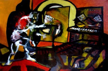 Painting titled "Piano" by Just Jaeckin 76', Original Artwork, Oil