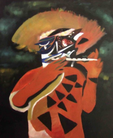 Peinture intitulée "Le Joueur de Flûte" par Just Jaeckin 76', Œuvre d'art originale
