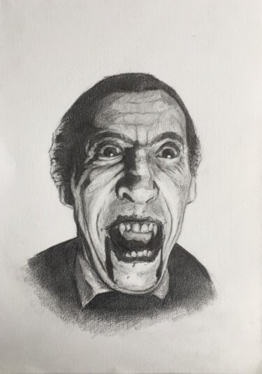 Dracula (1958) Drawing titled "Dracula (1958)" by Justus Grimm, Original Art, Pencil